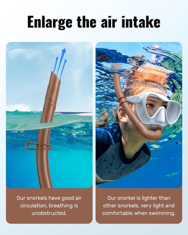 W WSTOO WSTOO Adults Diving Snorkel Breathing Tube Silicone Flexible Foldable Snorkel Anti-Drop for Freediving Swim Training,Diving and Scuba Diving,Easy to Carry for Travel - Image 3